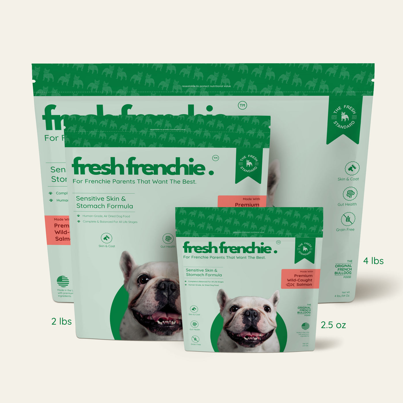 Fresh Air Dried Dog Food For French Bulldogs Sampler Pack